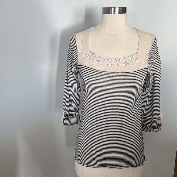 Rebecca Stripe Top Navy/Ecru main image 1